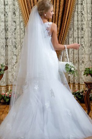 Abito da Sposa Senza Maniche Tondo A Terra con Applique Lunghi