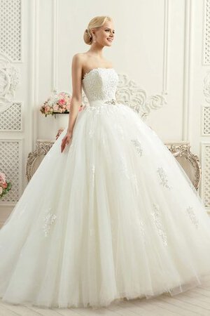 Abito da Sposa Senza Strap Schiena Nuda Ball Gown Lunghi in Tulle