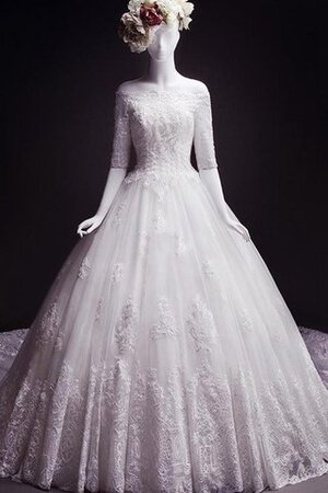 Abito da Sposa Coda A Strascico Corto Coda A Strascico Cappella in Tulle Largo con Fiocco