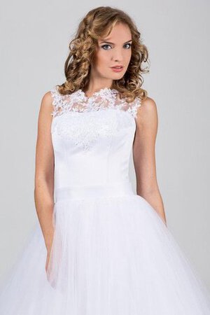 Abito da Sposa in Pizzo Allacciato Lupetto in Tulle Senza Maniche