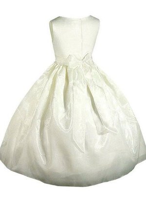 Abito da Cerimonia Bambini Tondo in Taffeta Alta Vita Cerniera con Fiore