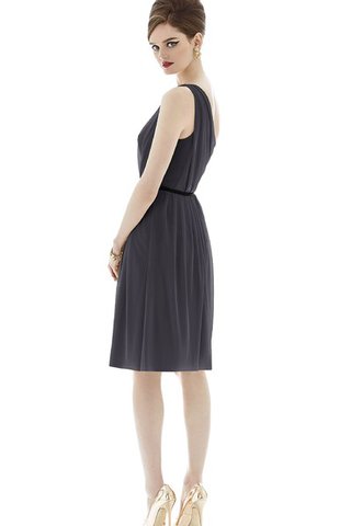 Abito da damigella Monospalla in Chiffon Mini A-Line con Increspato