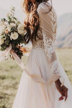 Abito da Sposa con Applique con Piega Semplice in Chiffon Lusso