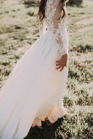 Abito da Sposa con Applique con Piega Semplice in Chiffon Lusso