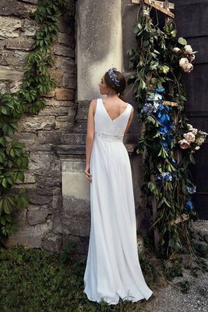 Abito da Sposa Lunghi A Terra in Chiffon A-Line V-Scollo