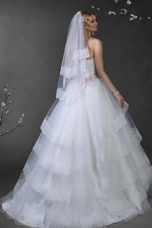 Abito da Sposa Lunghi Senza Maniche con Perline in Tulle A Terra