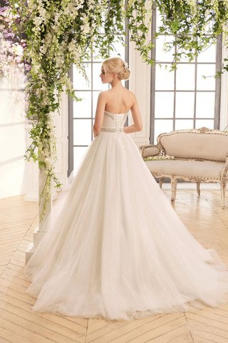 Abito da Sposa in Tulle Allacciato A Terra Ball Gown Senza Maniche