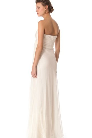 Abito da Sposa Naturale Senza Maniche in Chiffon a Riva Schiena Nuda