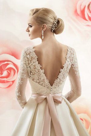 Abito da Sposa A-Line Lusso con Maniche Lunghe con Increspature Vintage