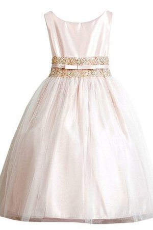 Abito da Cerimonia Bambini in Taffeta con Applique con Fiocco Alla Caviglia decorato