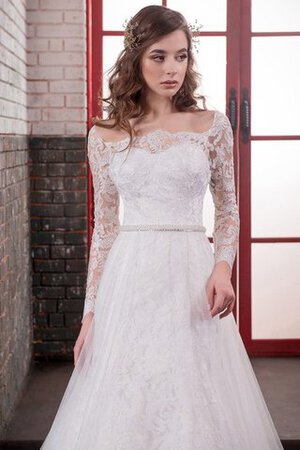 Abito da Sposa in Pizzo Stravagante con Maniche Lunghe Largo Lunghi