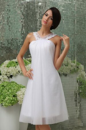 Abito da Sposa Senza Maniche A-Line in Chiffon Formale E Informale con Applique