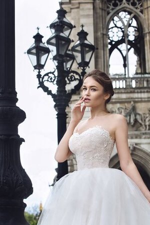 Abito da Sposa A-Line Naturale in Tulle A Terra Allacciato