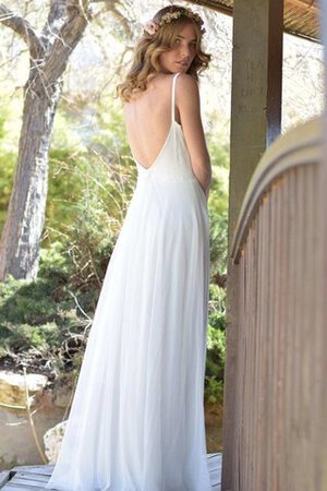 Abito da Sposa Semplice Conotta Schiena Nuda A Terra in Chiffon