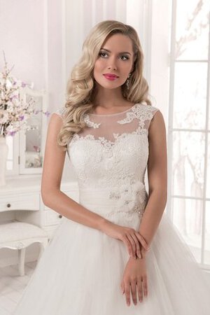 Abito da Sposa Lunghi Senza Maniche con Fiore con Applique Largo