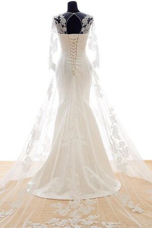 Abito da Sposa in Tulle in Organza con Maniche Lunghe Originale Cerniera