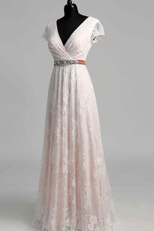 Abito da Sposa con Manica Corte Formale E Informale A-Line con Perline Cerniera