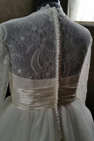 Abito da Sposa con Maniche Lunghe in Tulle Grande Semplice in Pizzo