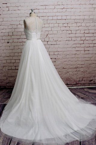 Abito da Sposa in Pizzo Senza Maniche A-Line Lupetto in Tulle