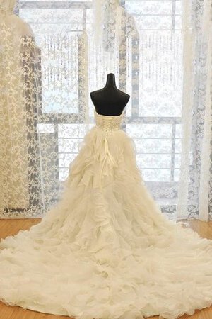 Abito da Sposa Senza Maniche con Perline Allacciato Radiosa Coda A Strascico Corto