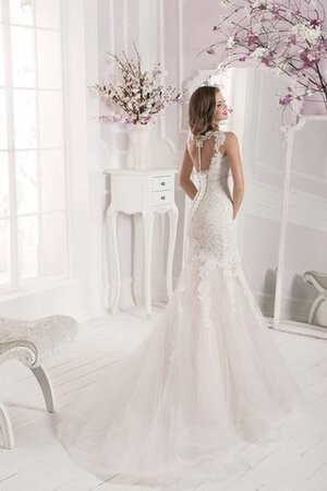 Abito da Sposa con Cristino Allacciato con Bottone con Applique Sirena