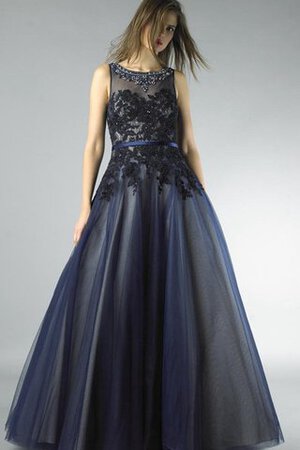 Abito Da Ballo Lupetto con Applique in Tulle con Perline A-Line