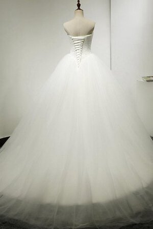 Abito da Sposa Naturale Radiosa Cuore in Pizzo in Tulle