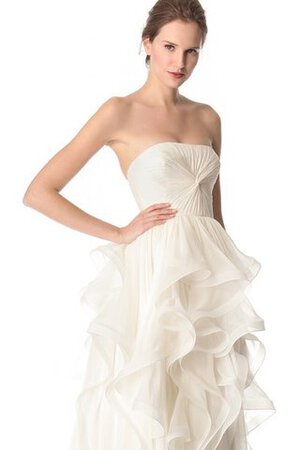 Abito da Sposa Naturale A-Line con Piega Senza Strap con Increspature