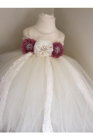 Abito da Cerimonia Bambini Senza Maniche con Piega decorato Tondo in Tulle