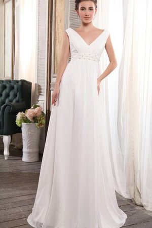 Abito da Sposa Stravagante in Chiffon Cerniera Senza Strap A-Line