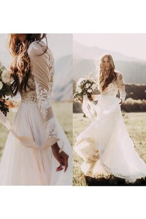 Abito da Sposa con Applique con Piega Semplice in Chiffon Lusso