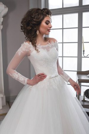 Abito da Sposa in Tulle Fuori dalla spalla con Applique con Maniche Lunghe A-Line