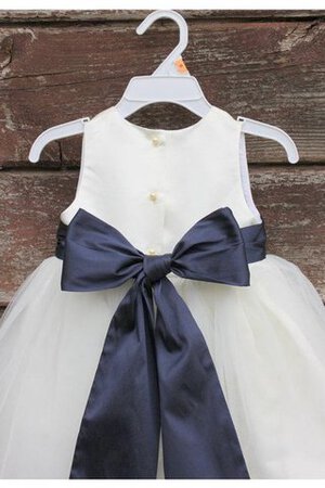 Abito da Cerimonia Bambini A-Line Alla Caviglia con Fusciacca in Tulle con Nastro