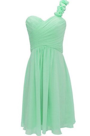 Abito da damigella Mini con Piega Naturale con Fiore in Chiffon