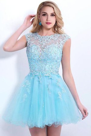 Abito Homecoming con Applique in Tulle decorato Lusso Senza Maniche