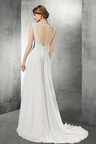 Abito da Sposa Impero in Chiffon Coda A Strascico Corto Alta Vita a Riva