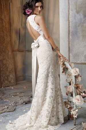 Abito da Sposa Senza Maniche Tubino Sexy con Fiore Vintage