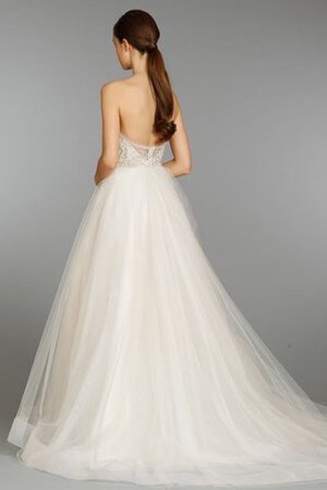 Abito da Sposa Senza Maniche Ball Gown in Tulle Naturale Spazzola Treno