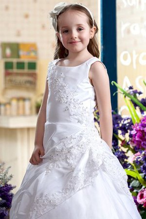 Abito da Cerimonia Bambini con Fiore Senza Maniche Allacciato con Applique