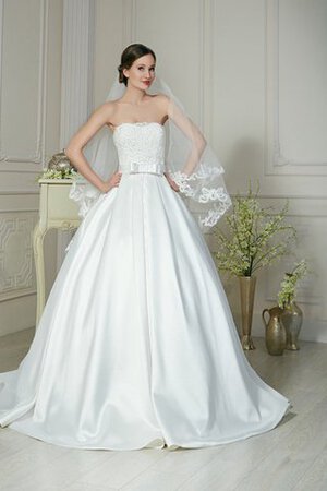 Abito da Sposa Senza Strap A-Line con Fiocco con Applique Lunghi