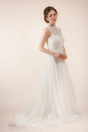 Abito da Sposa Shiena Sheer tradizionale in Pizzo Vintage Naturale