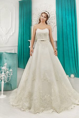 Abito da Sposa in Pizzo A-Line con Applique Fuori dalla spalla A Terra