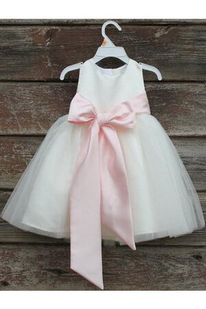 Abito da Cerimonia Bambini con Fusciacca Tondo in Tulle A-Line con Piega