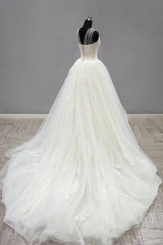 Abito da Sposa Cerniera Radiosa in Pizzo in Raso in Tulle