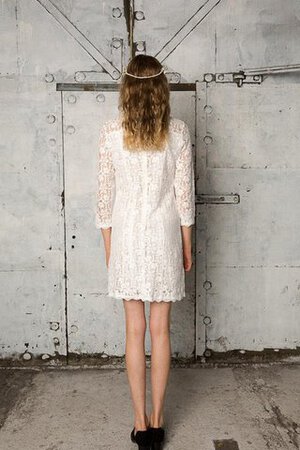 Abito da Sposa in Pizzo con Maniche Lunghe Naturale Senza Maniche Largo