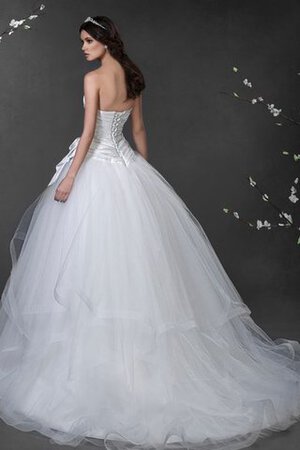 Abito da Sposa Coda A Strascico Corto con Fiocco Senza Maniche Radiosa Allacciato