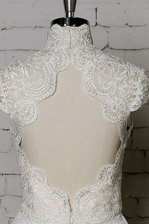 Abito da Sposa in Pizzo in Tulle Cerniera Buco Della Serratura Schiena A-Line