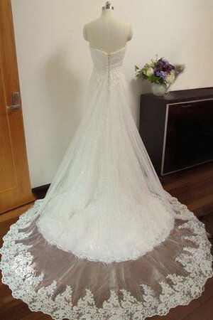 Abito da Sposa in Tulle in Pizzo Buco Della Serratura Schiena A Terra con Applique