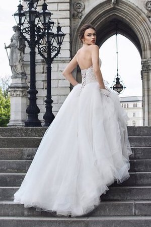 Abito da Sposa A-Line Naturale in Tulle A Terra Allacciato