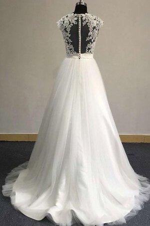 Abito da Sposa A-Line in Pizzo con Nastro Formale E Informale con Fusciacca